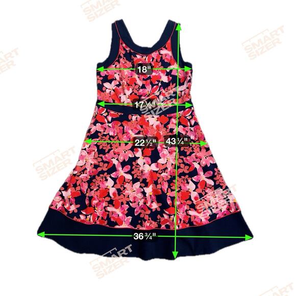 Lands' End Sleeveless Pink Flowers Ponte' Knit Dress Sz 14 NWT Cruise Preppy - Picture 3 of 9